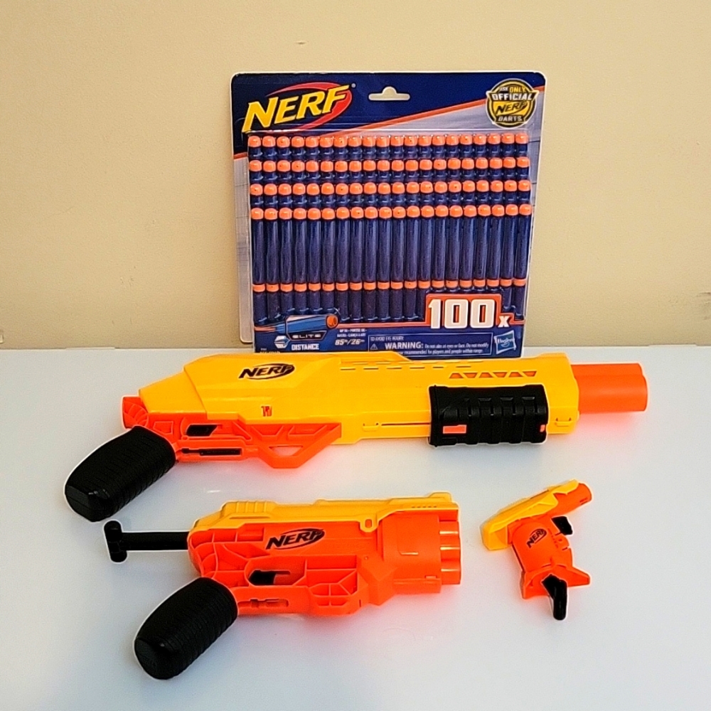 NWT Nerf Alpha Strike 3 darts gun set and new 100 pack of darts